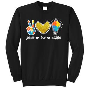 Peace Love & Autism Autism Awareness Month Sweatshirt