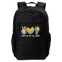 Peace Love & Autism Autism Awareness Month Daily Commute Backpack