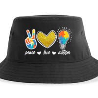 Peace Love & Autism Autism Awareness Month Sustainable Bucket Hat