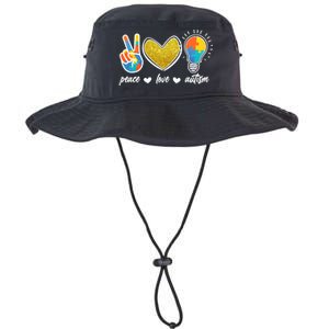 Peace Love & Autism Autism Awareness Month Legacy Cool Fit Booney Bucket Hat