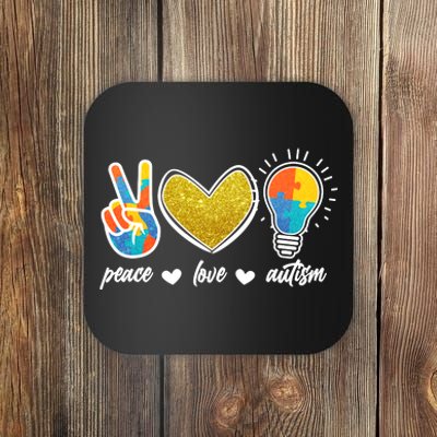 Peace Love & Autism Autism Awareness Month Coaster