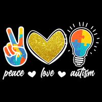 Peace Love & Autism Autism Awareness Month Flat Bill Trucker Hat