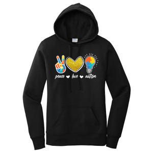 Peace Love & Autism Autism Awareness Month Women's Pullover Hoodie