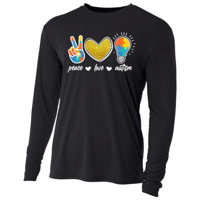 Peace Love & Autism Autism Awareness Month Cooling Performance Long Sleeve Crew