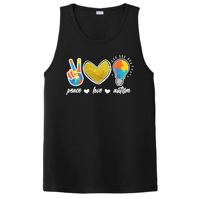 Peace Love & Autism Autism Awareness Month PosiCharge Competitor Tank