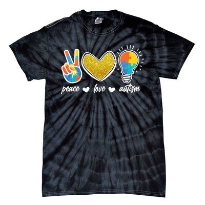 Peace Love & Autism Autism Awareness Month Tie-Dye T-Shirt