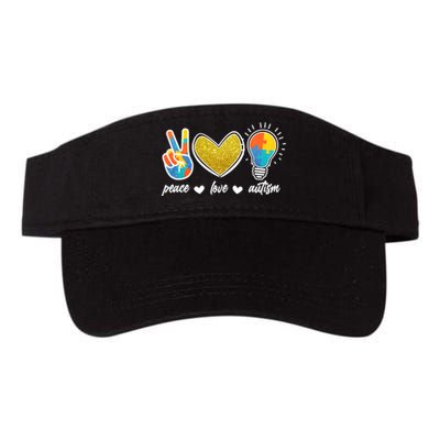 Peace Love & Autism Autism Awareness Month Valucap Bio-Washed Visor