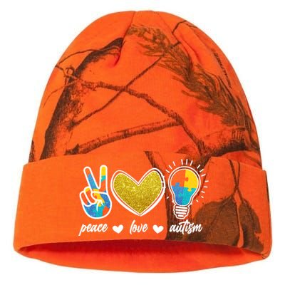 Peace Love & Autism Autism Awareness Month Kati Licensed 12" Camo Beanie