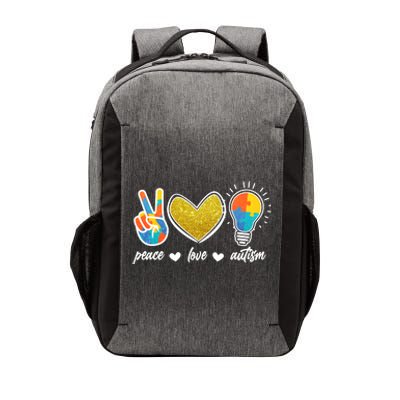 Peace Love & Autism Autism Awareness Month Vector Backpack