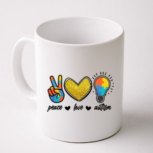 Peace Love & Autism Autism Awareness Month Coffee Mug