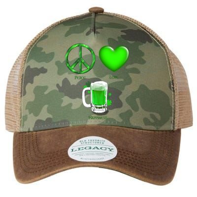 Peace Love Beer - Happiness Irish St. Patrick's Day Legacy Tie Dye Trucker Hat