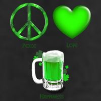 Peace Love Beer - Happiness Irish St. Patrick's Day 7 Panel Mesh Trucker Snapback Hat