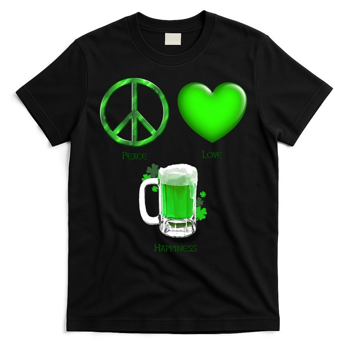 Peace Love Beer - Happiness Irish St. Patrick's Day T-Shirt