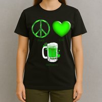 Peace Love Beer - Happiness Irish St. Patrick's Day T-Shirt