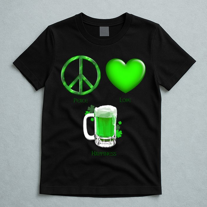 Peace Love Beer - Happiness Irish St. Patrick's Day T-Shirt