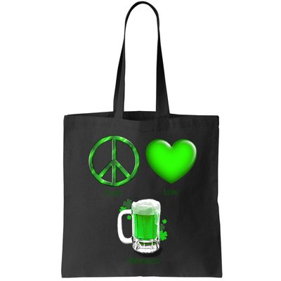 Peace Love Beer - Happiness Irish St. Patrick's Day Bag