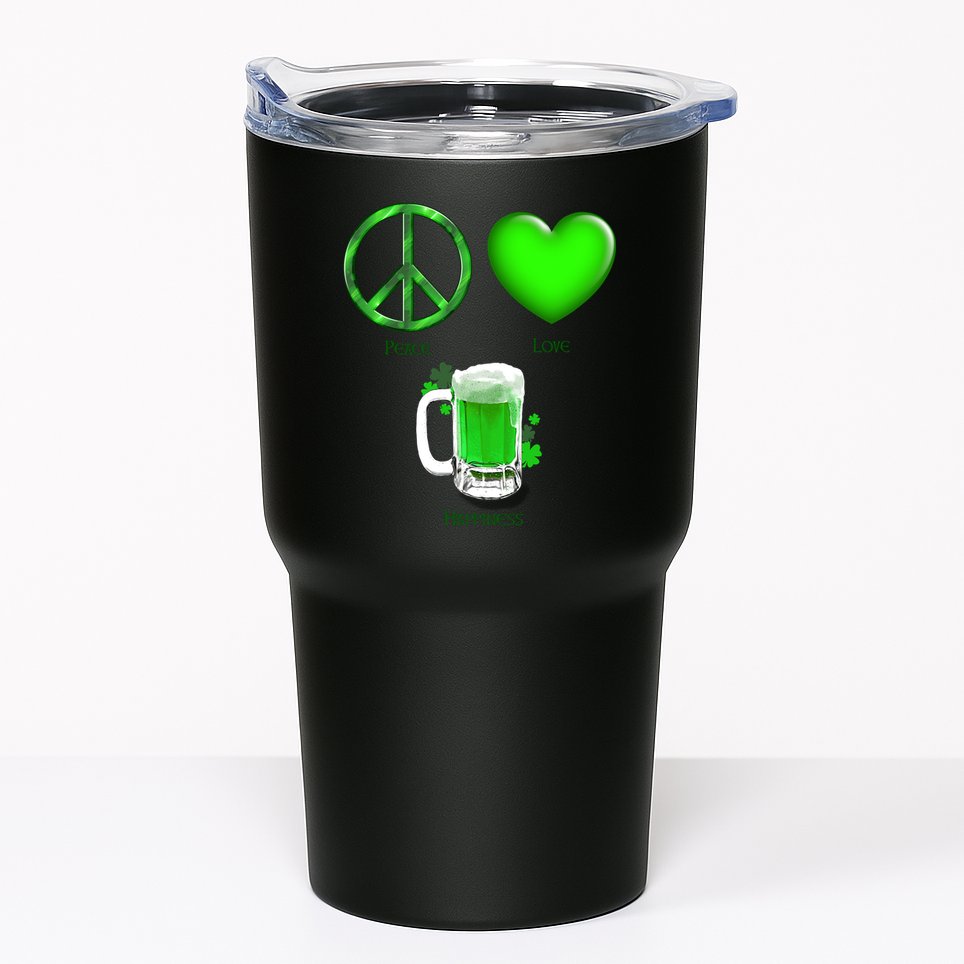 Peace Love Beer - Happiness Irish St. Patrick's Day Tumbler
