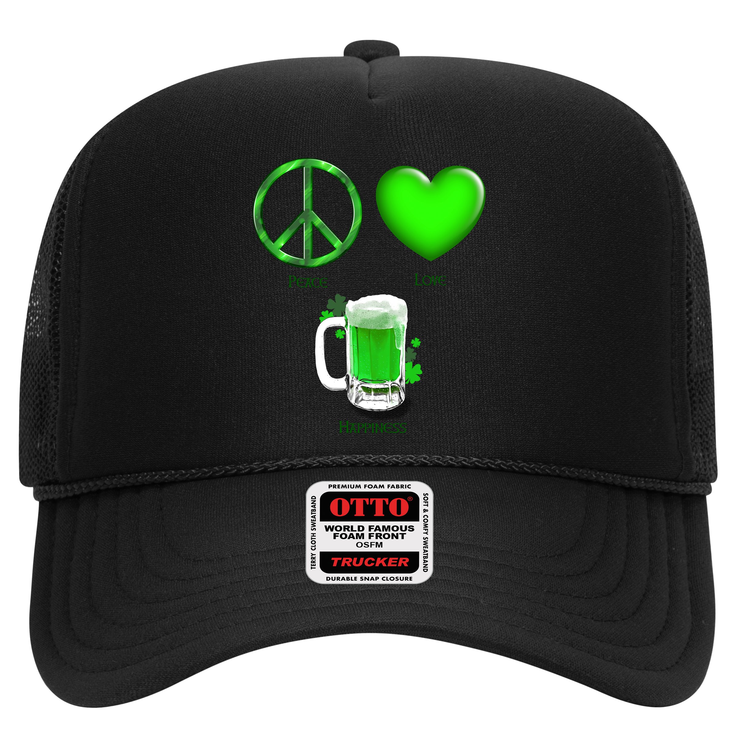 Peace Love Beer - Happiness Irish St. Patrick's Day Hat