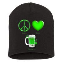 Peace Love Beer - Happiness Irish St. Patrick's Day Short Acrylic Beanie