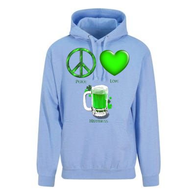 Peace Love Beer - Happiness Irish St. Patrick's Day Unisex Surf Hoodie