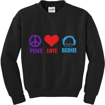Peace Love Bernie Sanders 2020 Kids Sweatshirt
