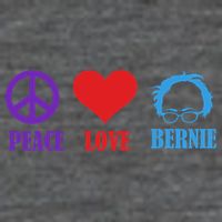 Peace Love Bernie Sanders 2020 7 Panel Mesh Trucker Snapback Hat