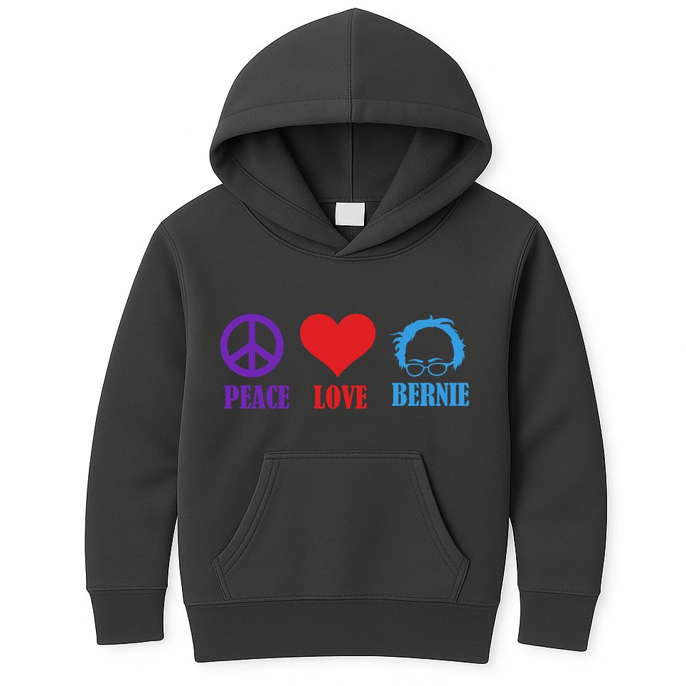 Peace Love Bernie Sanders 2020 Kids Hoodie