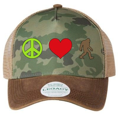 Peace Love Bigfoot  Legacy Tie Dye Trucker Hat