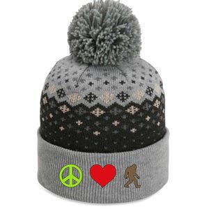 Peace Love Bigfoot  The Baniff Cuffed Pom Beanie