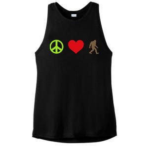 Peace Love Bigfoot  Ladies PosiCharge Tri-Blend Wicking Tank