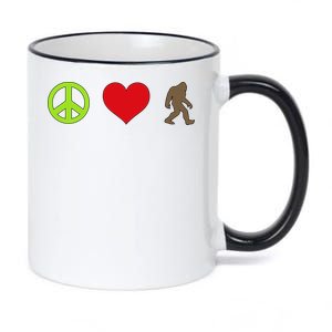 Peace Love Bigfoot  11oz Black Color Changing Mug