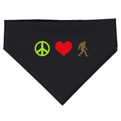 Peace Love Bigfoot  USA-Made Doggie Bandana