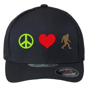 Peace Love Bigfoot  Flexfit Unipanel Trucker Cap