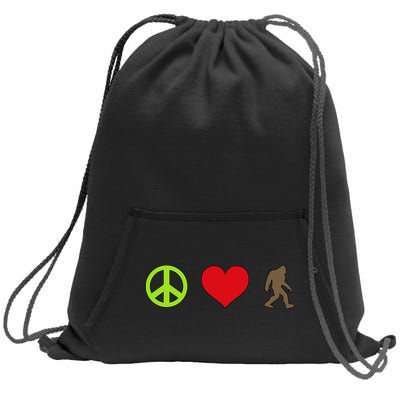 Peace Love Bigfoot  Sweatshirt Cinch Pack Bag