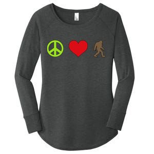 Peace Love Bigfoot  Women's Perfect Tri Tunic Long Sleeve Shirt