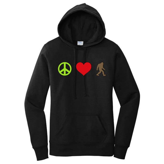 Peace Love Bigfoot  Women's Pullover Hoodie