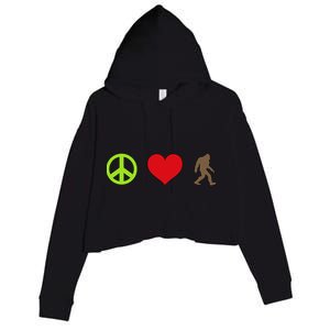 Peace Love Bigfoot  Crop Fleece Hoodie