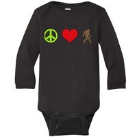 Peace Love Bigfoot  Baby Long Sleeve Bodysuit