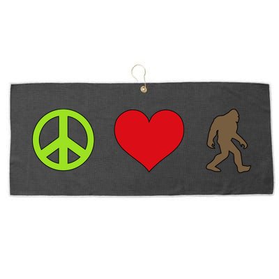 Peace Love Bigfoot  Large Microfiber Waffle Golf Towel