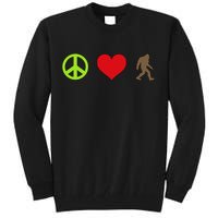 Peace Love Bigfoot  Tall Sweatshirt