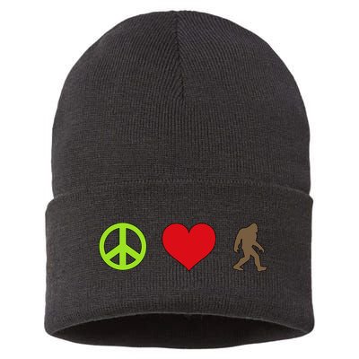 Peace Love Bigfoot  Sustainable Knit Beanie