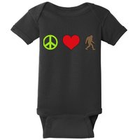 Peace Love Bigfoot  Baby Bodysuit