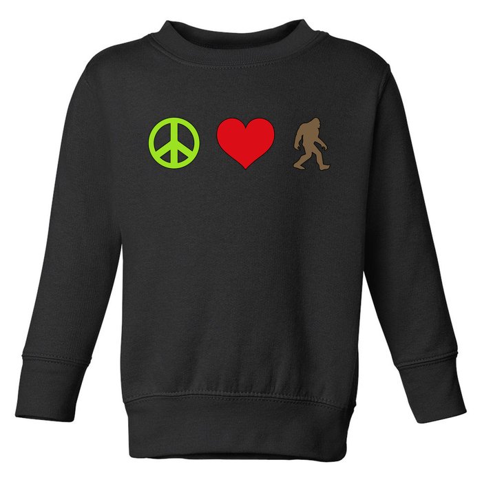 Peace Love Bigfoot  Toddler Sweatshirt