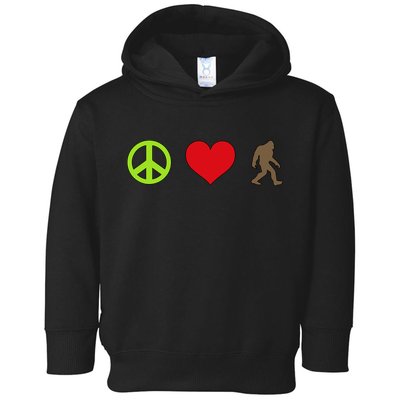 Peace Love Bigfoot  Toddler Hoodie