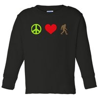 Peace Love Bigfoot  Toddler Long Sleeve Shirt