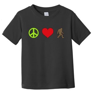 Peace Love Bigfoot  Toddler T-Shirt