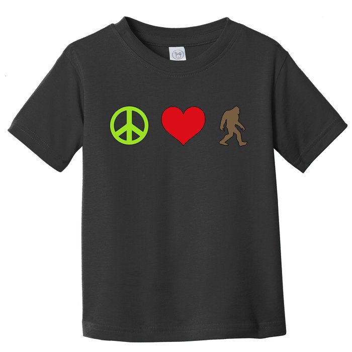 Peace Love Bigfoot  Toddler T-Shirt