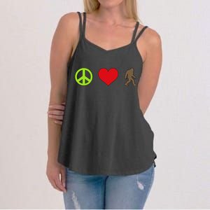 Peace Love Bigfoot  Women's Strappy Tank