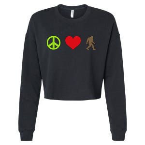 Peace Love Bigfoot  Cropped Pullover Crew