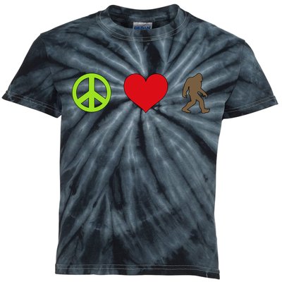 Peace Love Bigfoot  Kids Tie-Dye T-Shirt